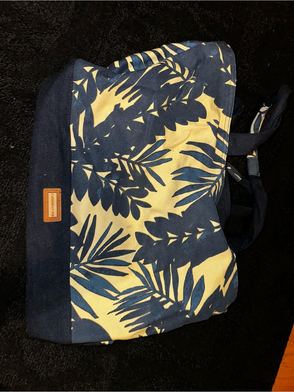 Caribbean Joe Canvas Palm Leaves Tote Bag